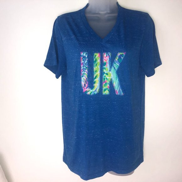 Bella Canvas Blue T-shirt "UK" University of Kentucky Logo Women's Small - Picture 1 of 9
